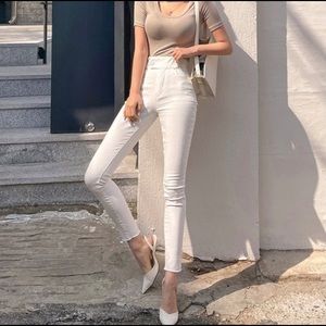 Beige Skinny Denim